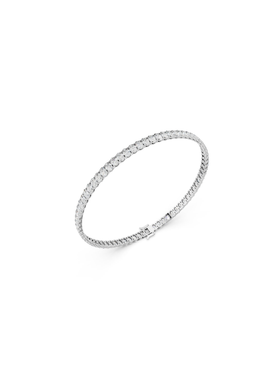 Oval Tennis Bracelet - North South Setting