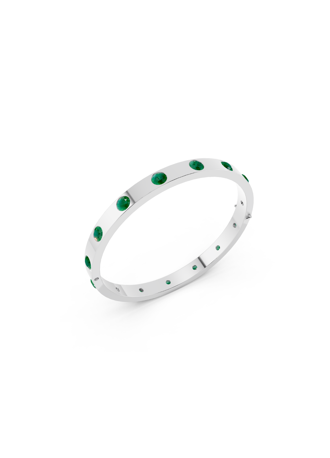 Emerald Halo Line Bangle