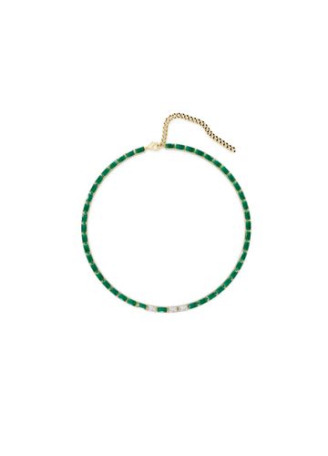 Emerald & Diamond Riviera Line Choker