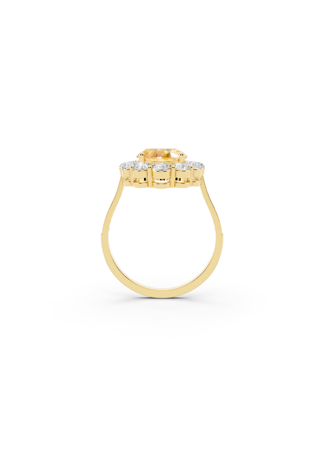 Oval Yellow Sapphire Halo Ring