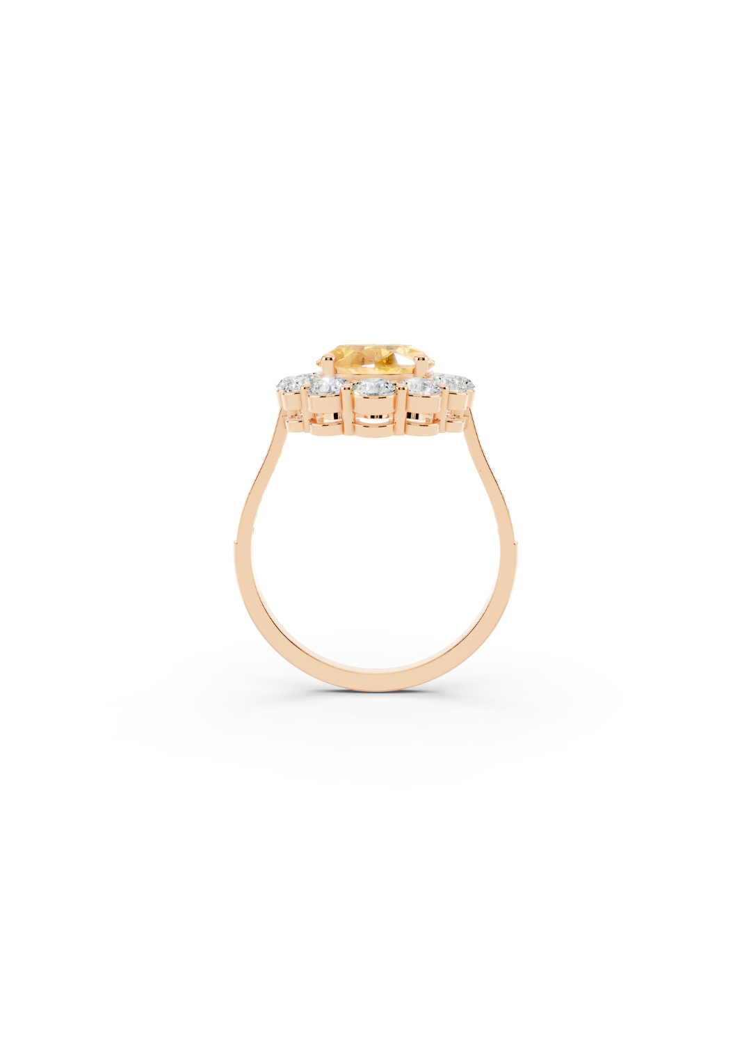 Oval Yellow Sapphire Halo Ring