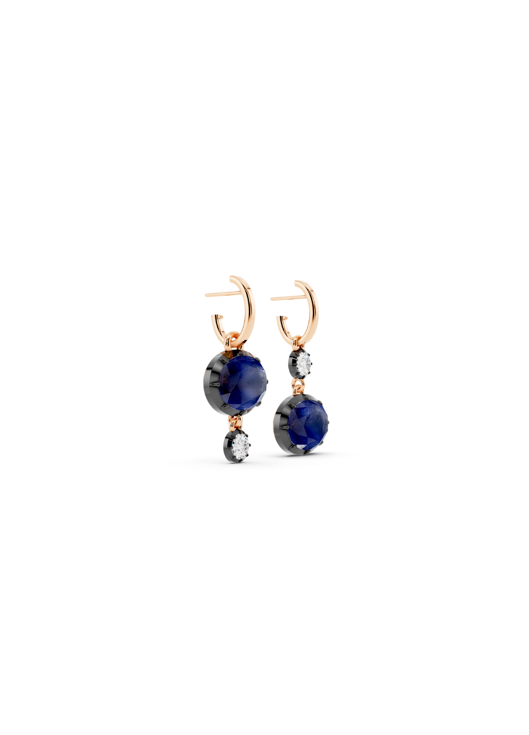 Blue Sapphire and Diamond Drop Earrings