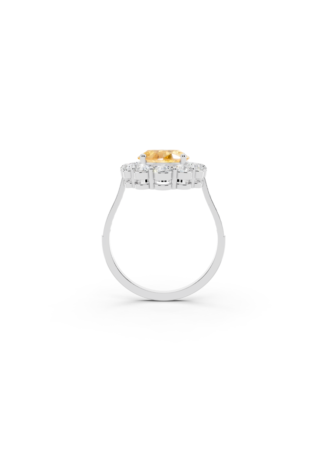 Oval Yellow Sapphire Halo Ring