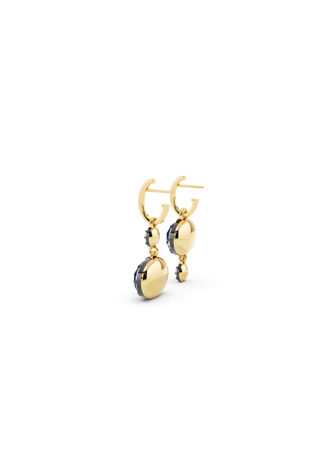 Blue Sapphire and Diamond Drop Earrings
