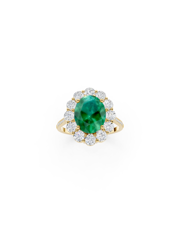 Oval Emerald Halo Ring