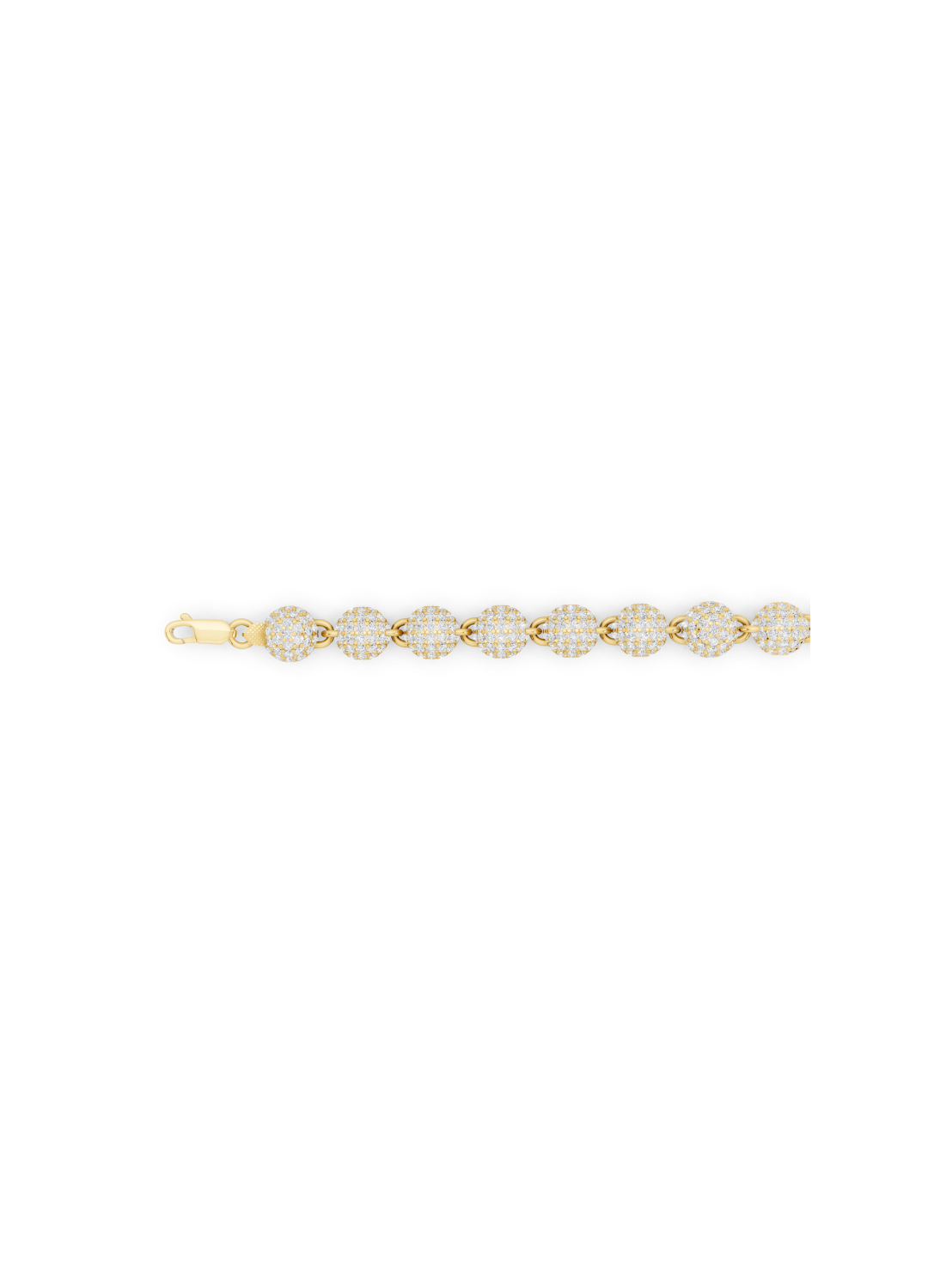 Diamond-Pave Ball Link Bracelet