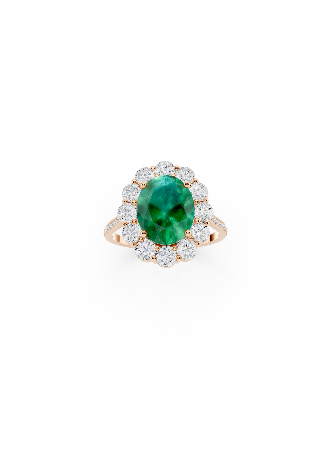 Oval Emerald Halo Ring