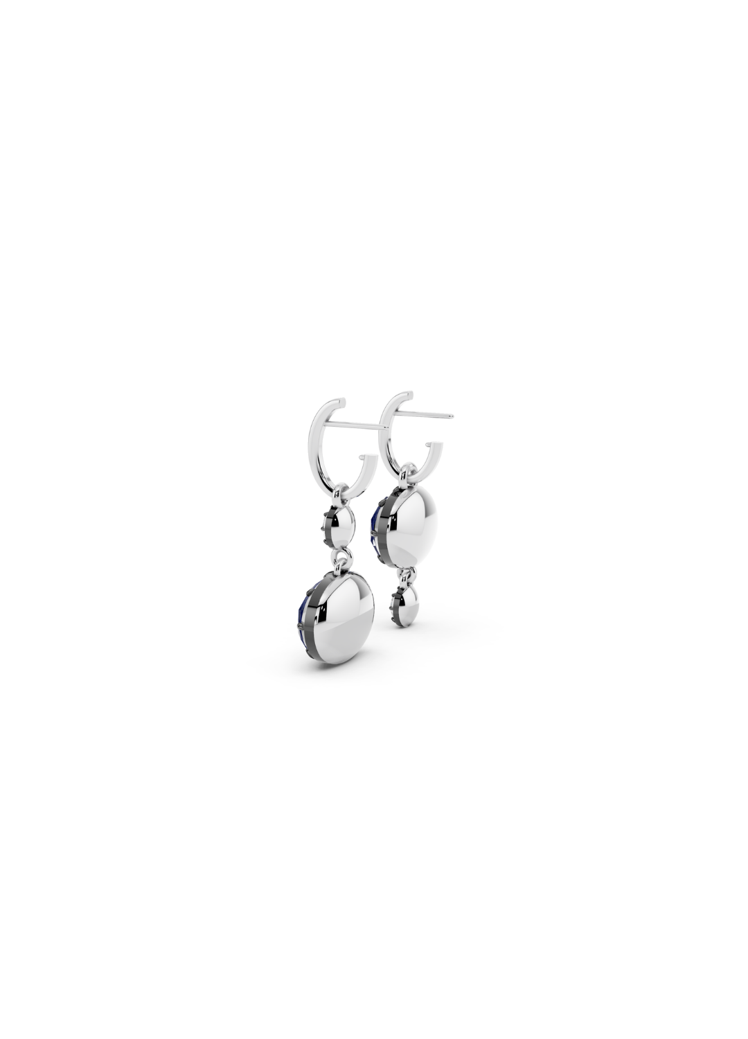 Blue Sapphire and Diamond Drop Earrings