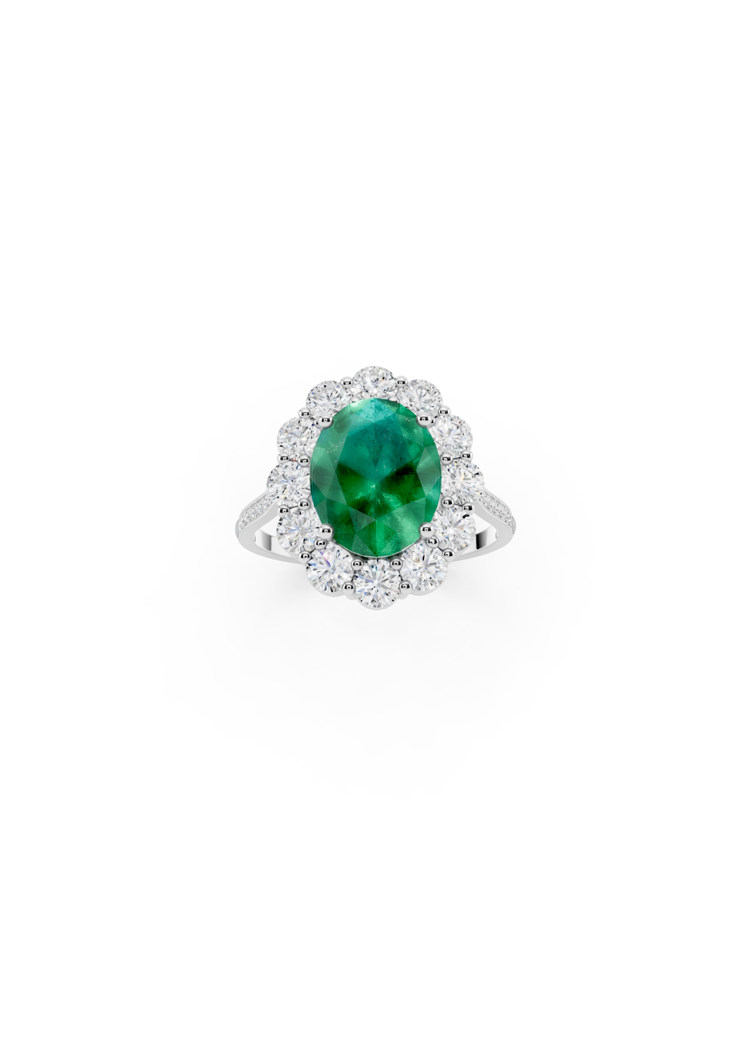 Oval Emerald Halo Ring