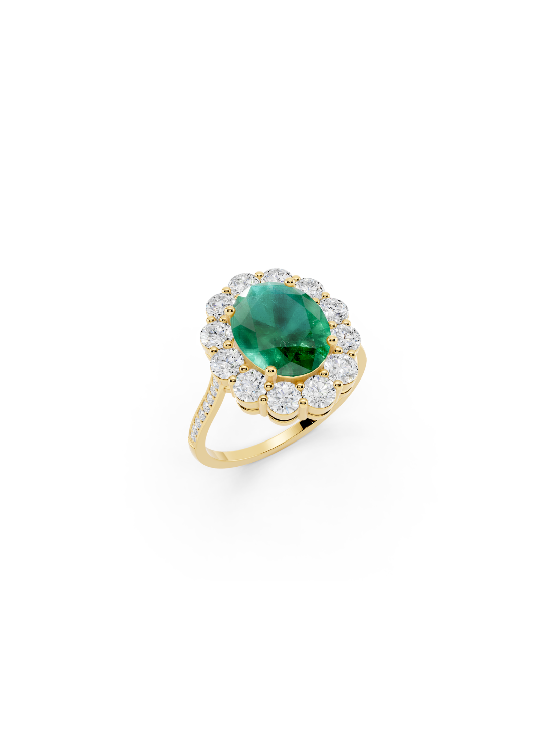 Oval Emerald Halo Ring