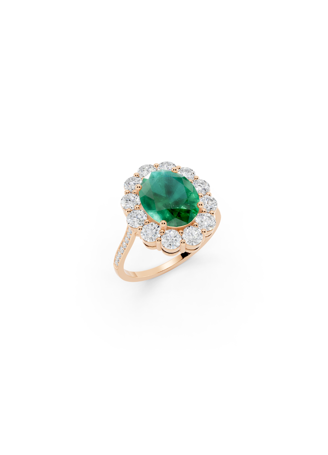 Oval Emerald Halo Ring