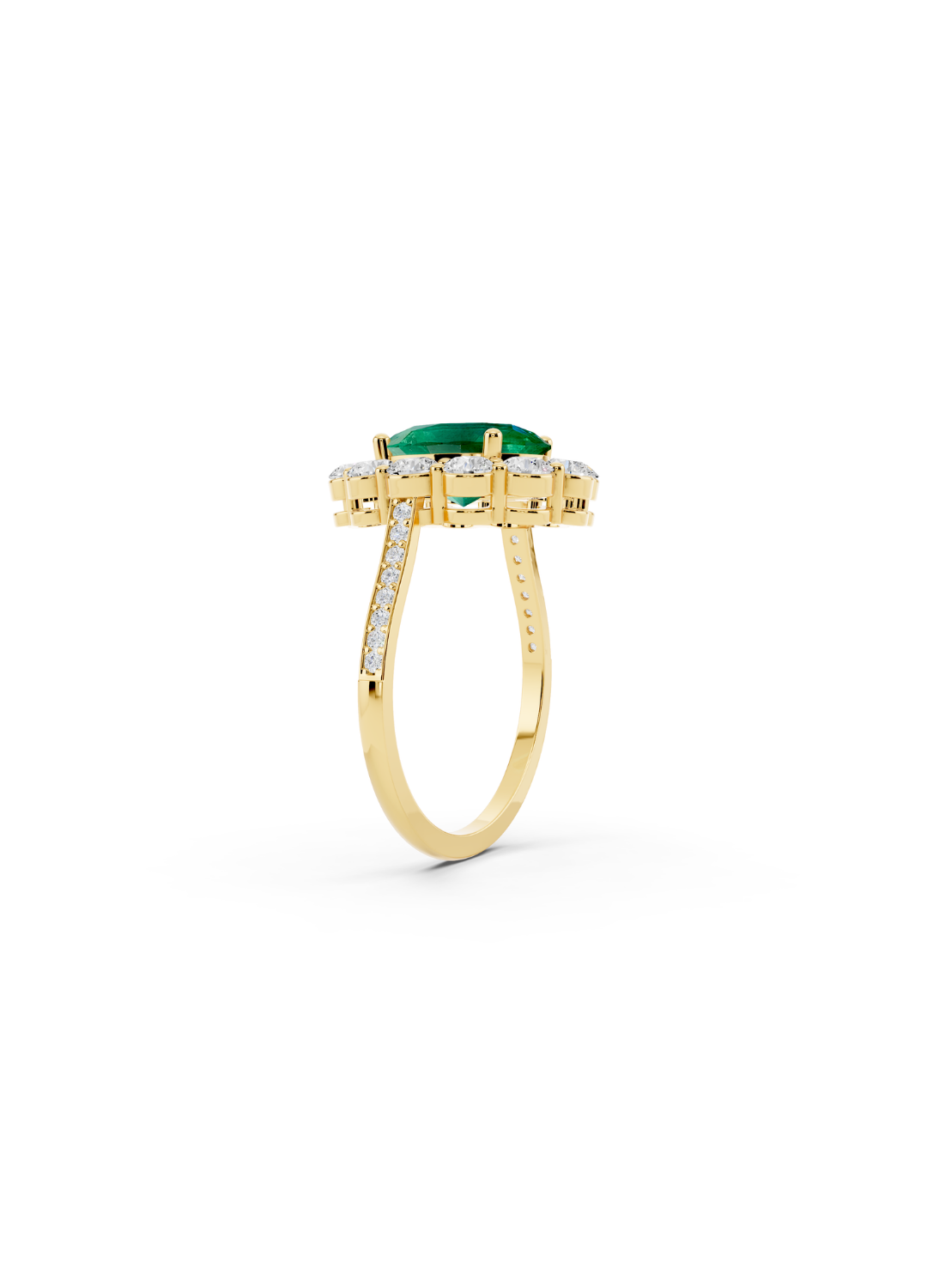 Oval Emerald Halo Ring