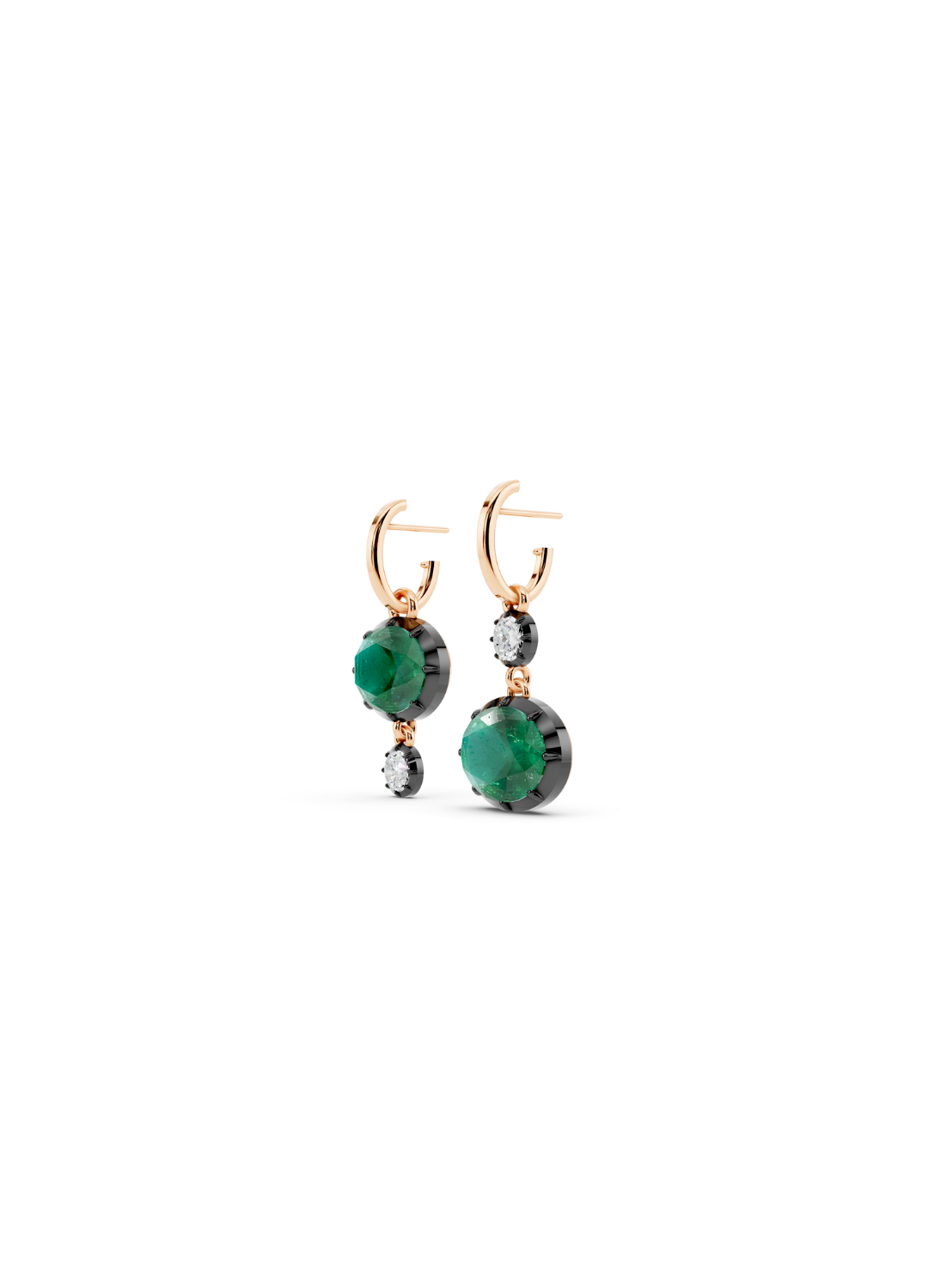 Emerald and Diamond Drop Earrings