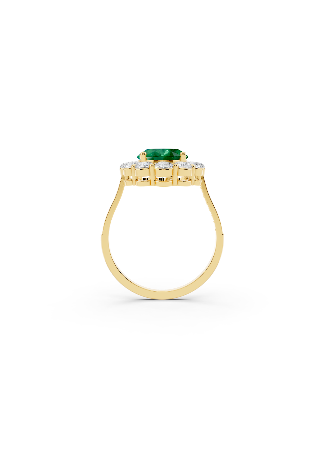 Oval Emerald Halo Ring