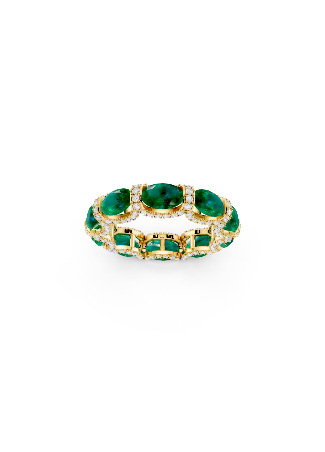 Emerald & Diamond Halo Band