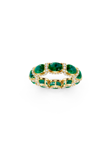Emerald & Diamond Halo Band