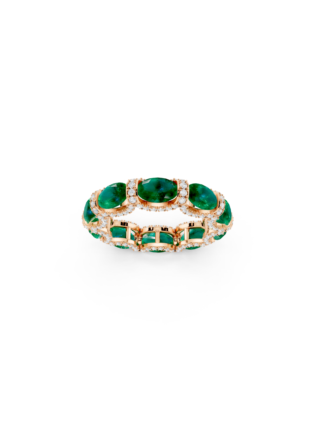 Emerald & Diamond Halo Band