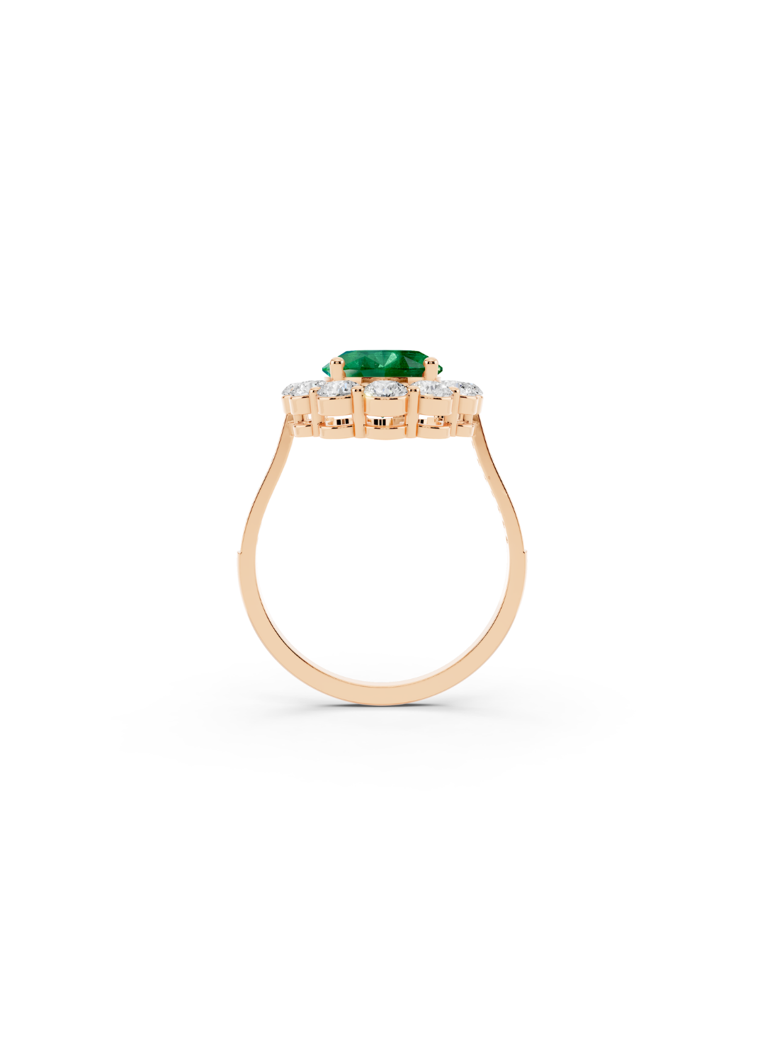 Oval Emerald Halo Ring