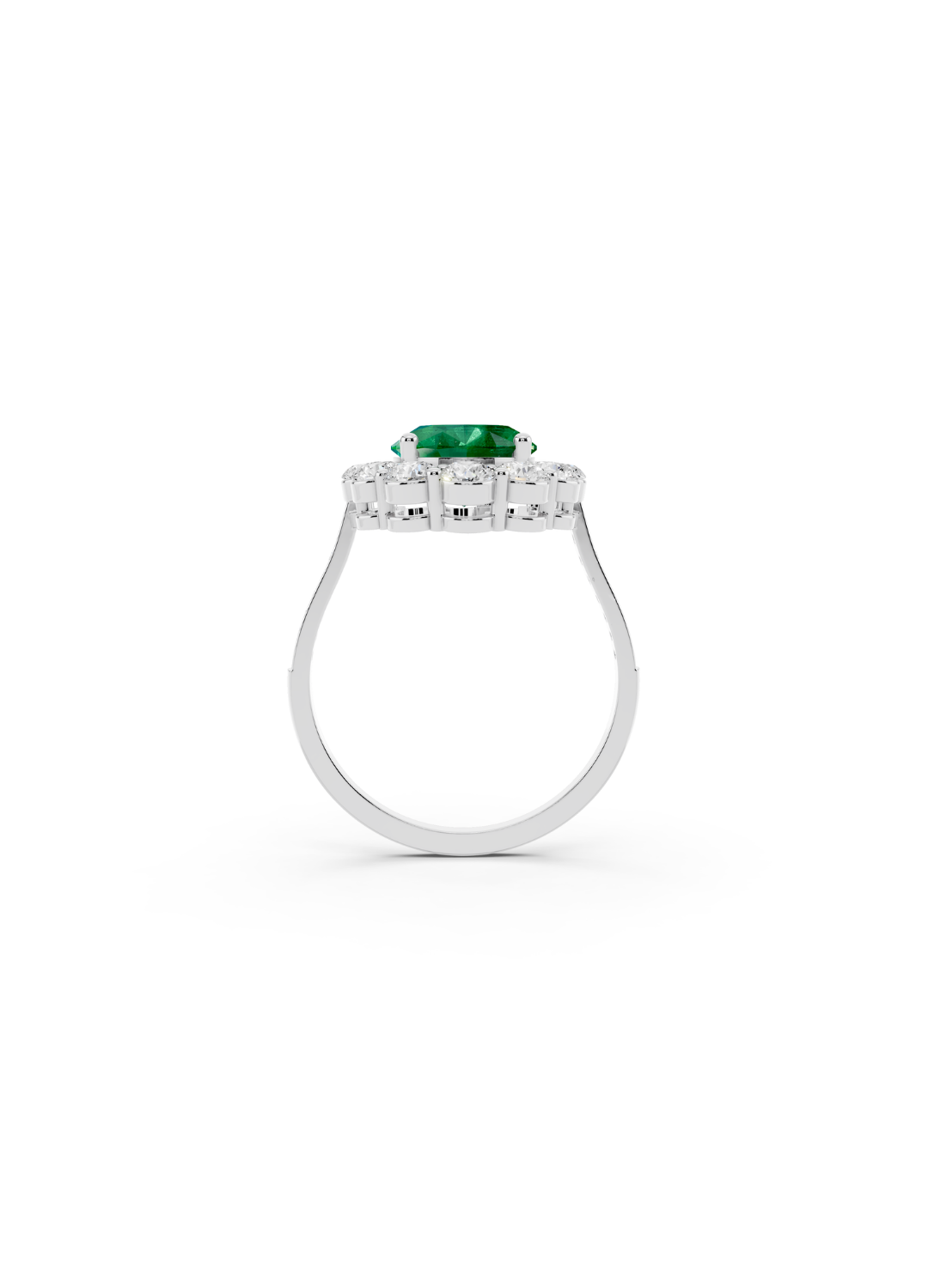 Oval Emerald Halo Ring