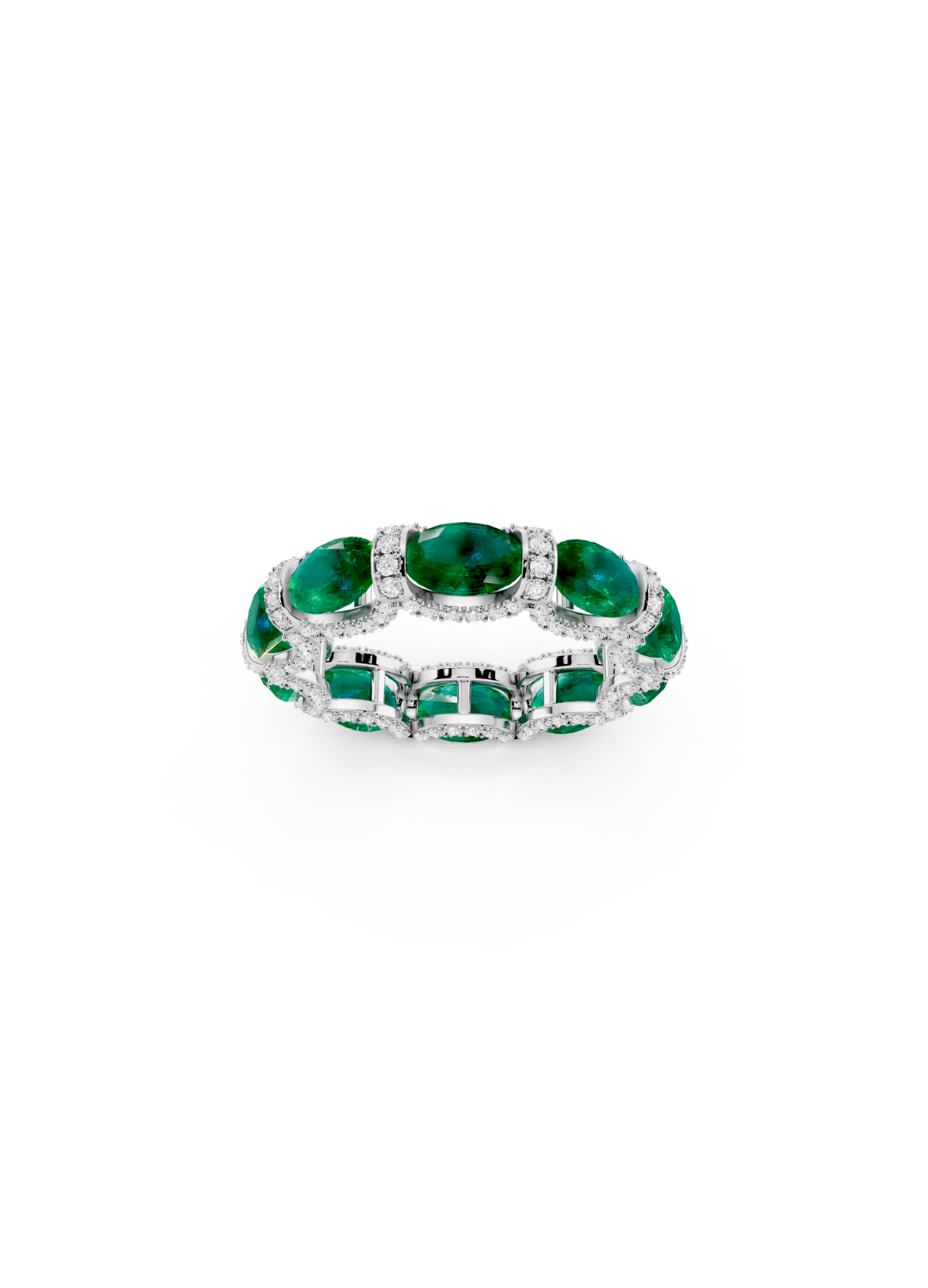 Emerald & Diamond Halo Band