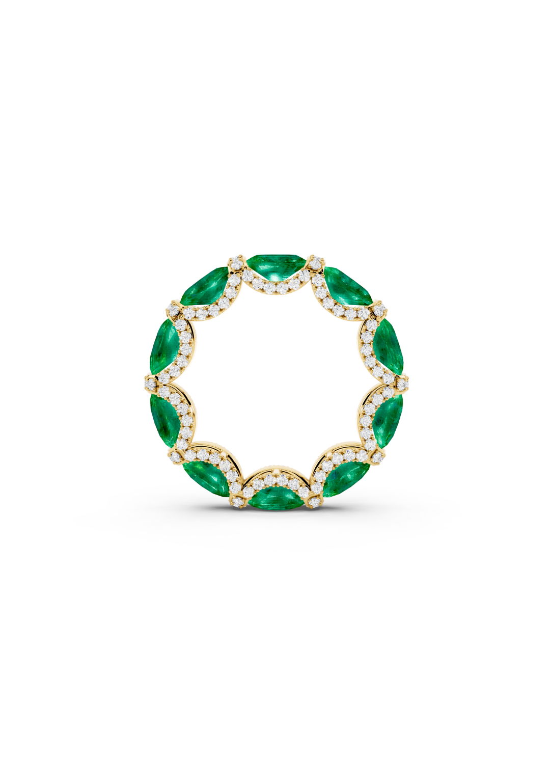 Emerald & Diamond Halo Band