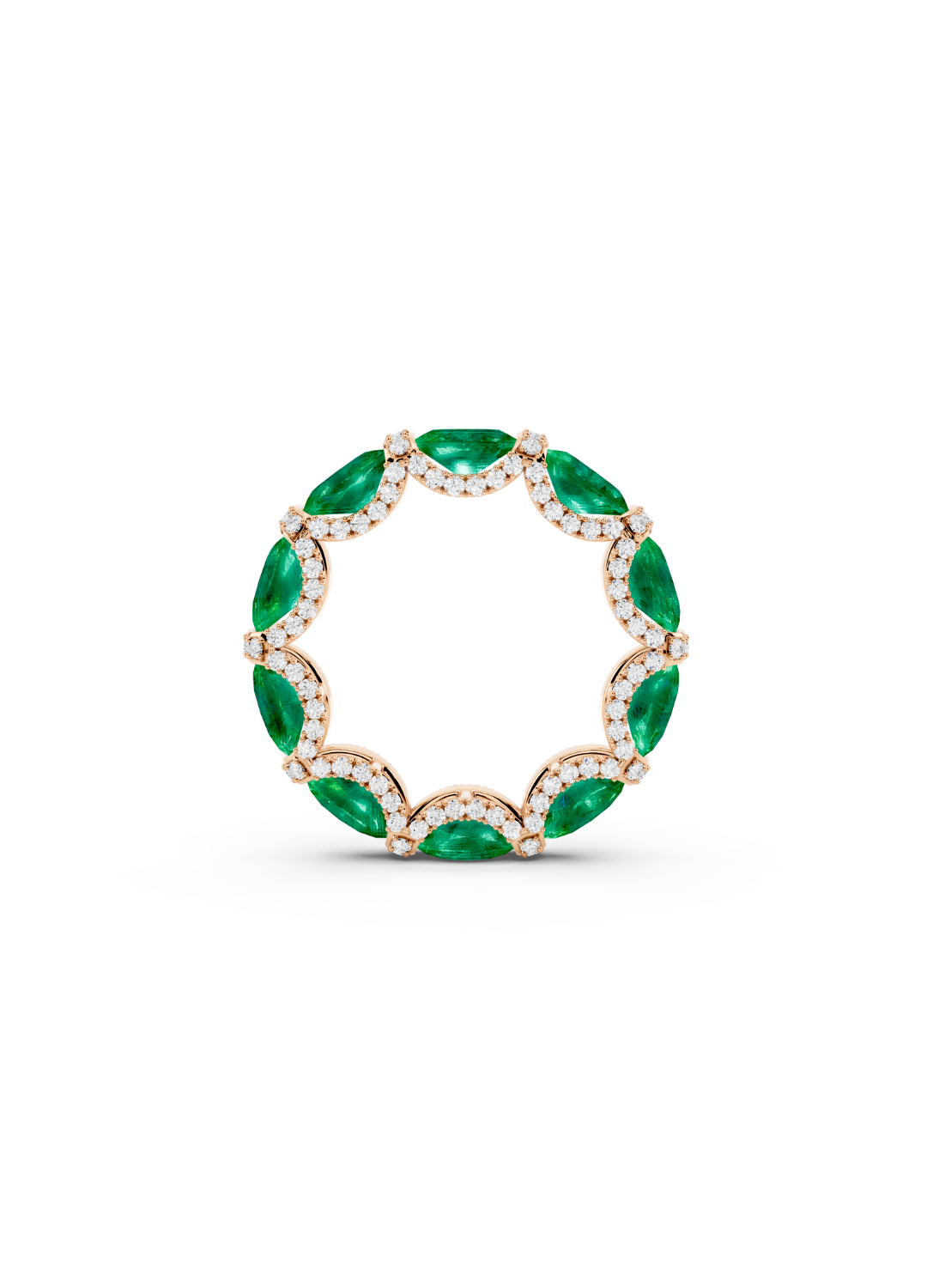 Emerald & Diamond Halo Band
