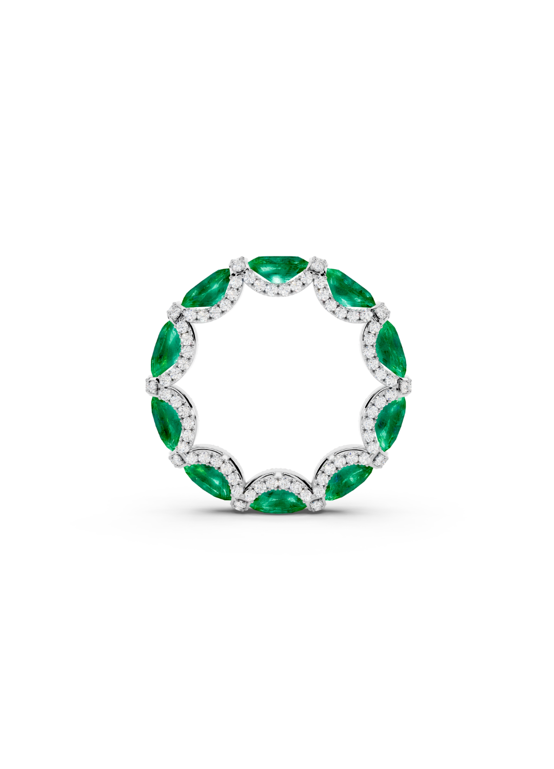 Emerald & Diamond Halo Band