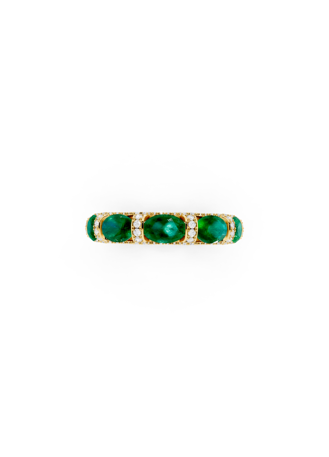 Emerald & Diamond Halo Band