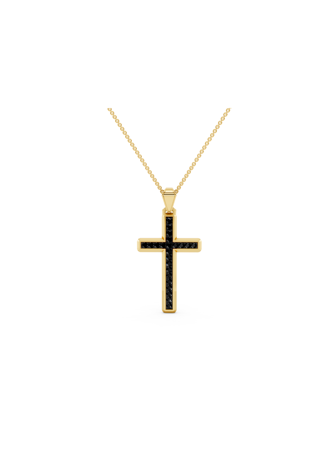 Black Diamond Cross Pendant Necklace