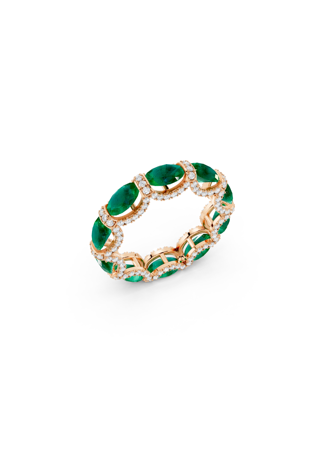 Emerald & Diamond Halo Band