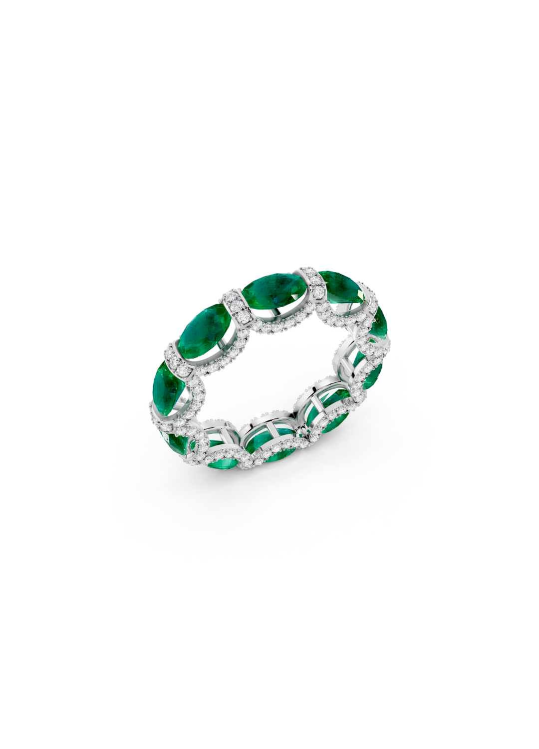Emerald & Diamond Halo Band
