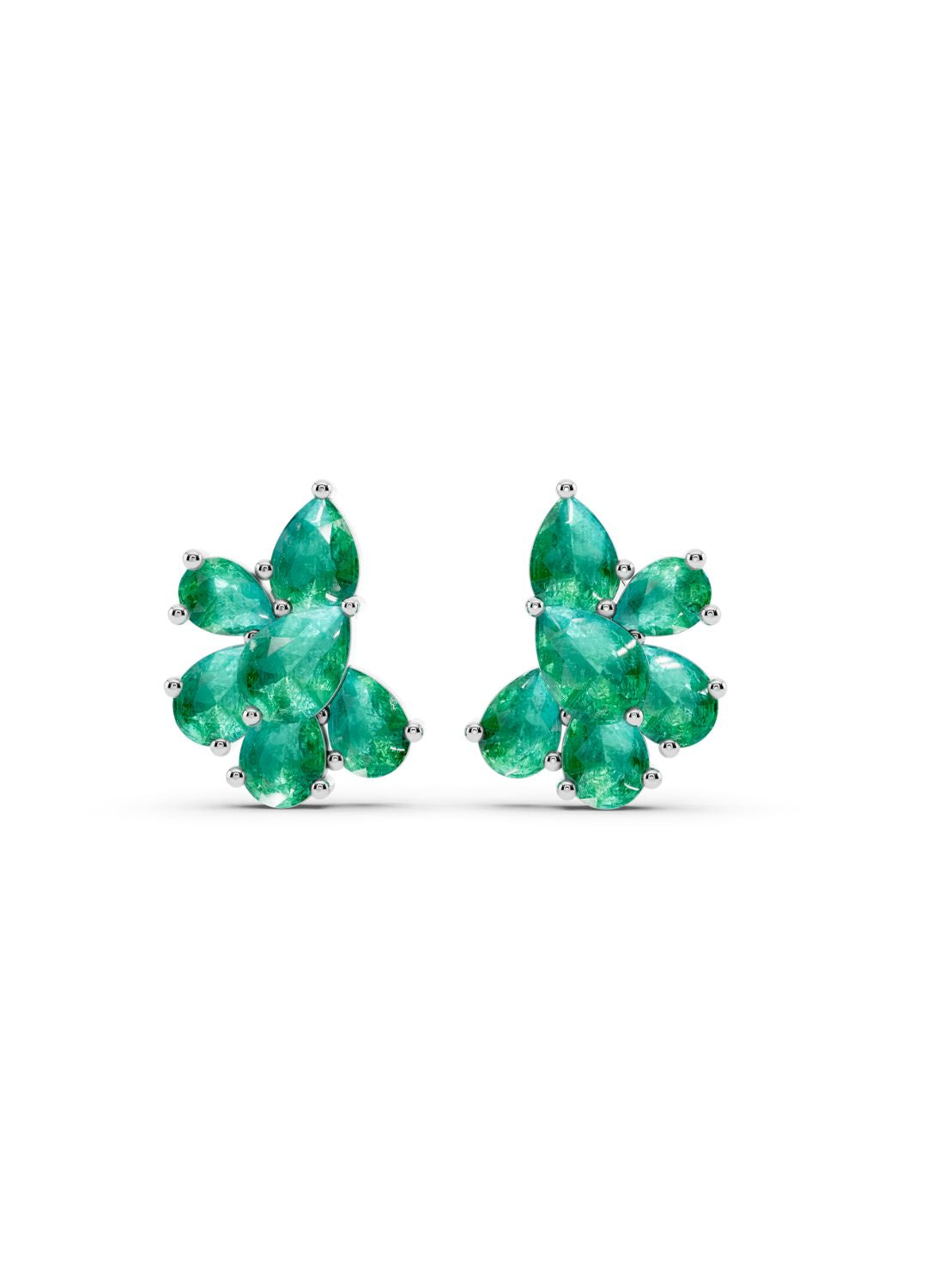 Emerald Floral Stud Earrings
