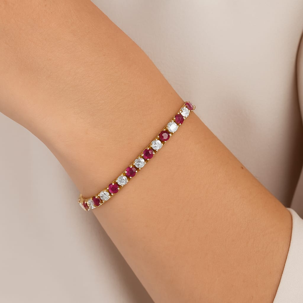 Ruby and Diamond Tennis Bracelet