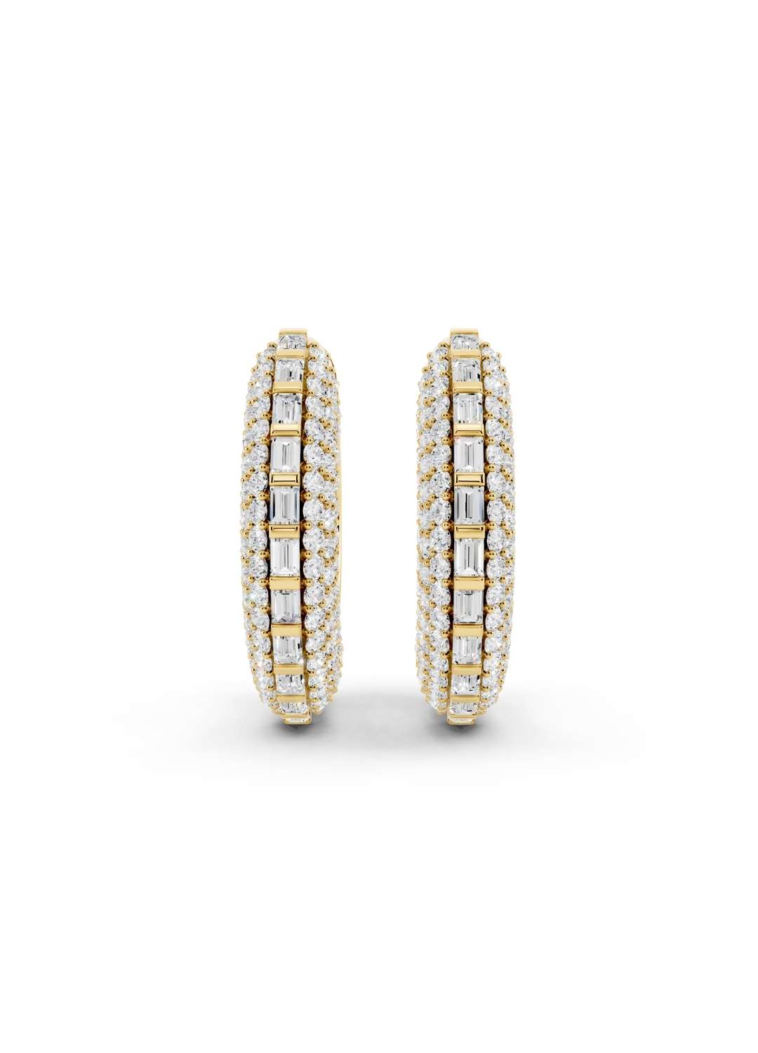Baguette Diamond Huggie Hoops Image 3