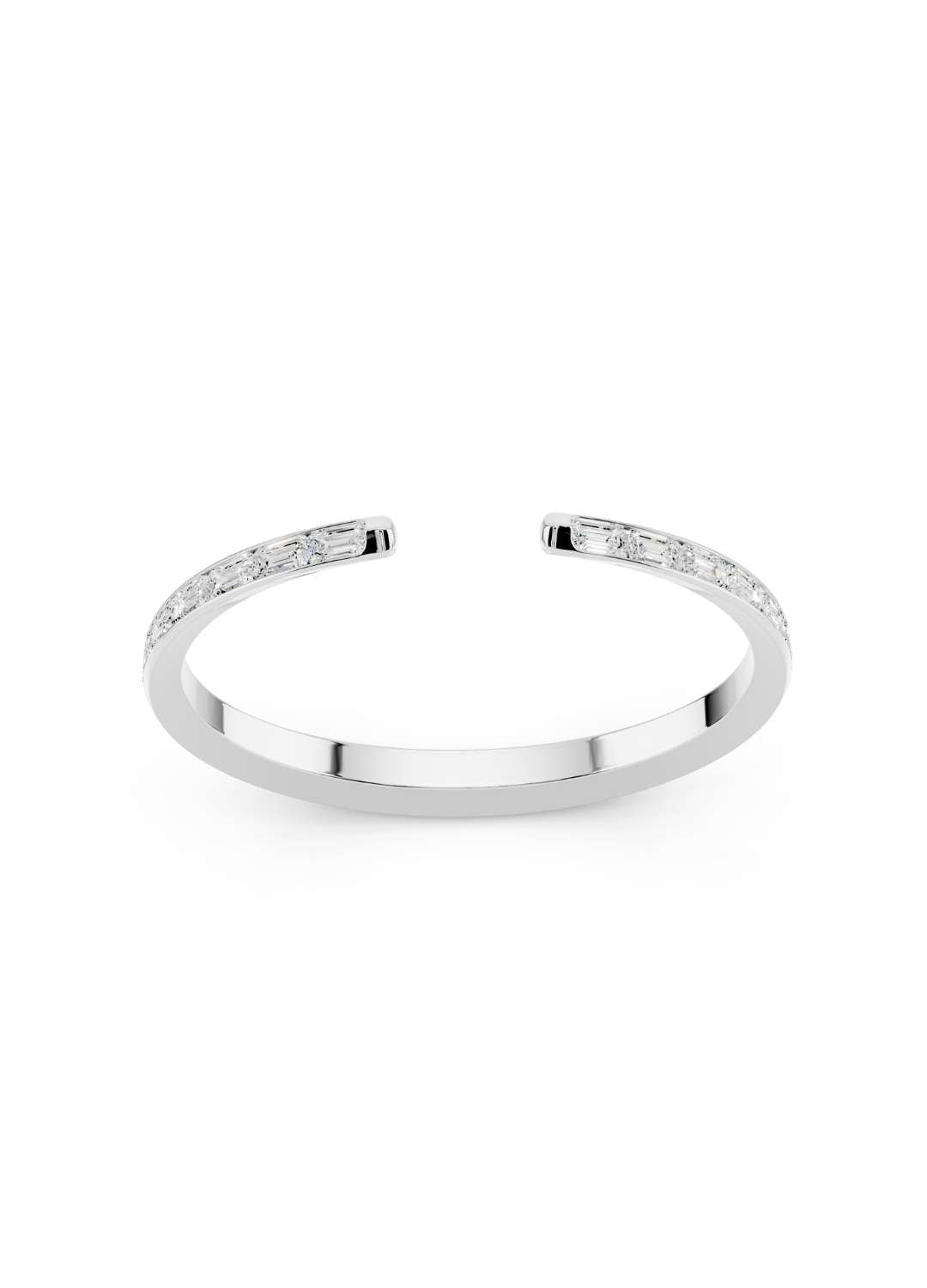 Baguette Diamond Open Cuff Bracelet Image 9