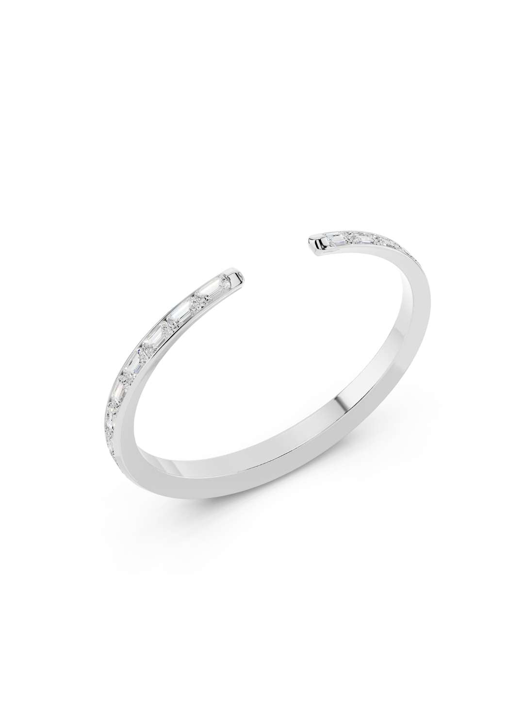 Baguette Diamond Open Cuff Bracelet Image 10