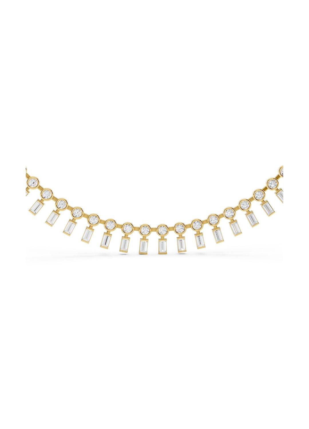 Baguette Fringe Diamond Necklace Image 5