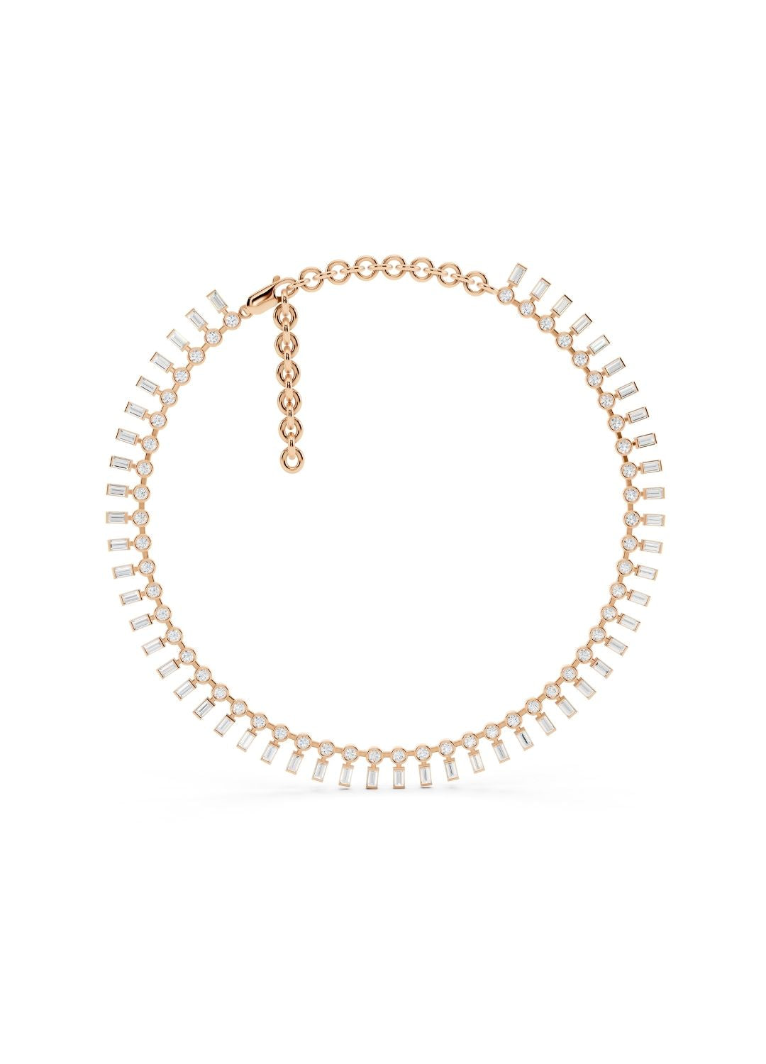 Baguette Fringe Diamond Necklace Image 6
