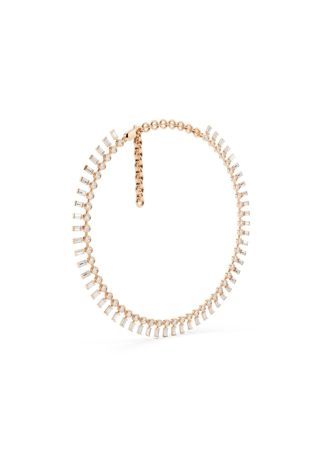 Baguette Fringe Diamond Necklace Image 7