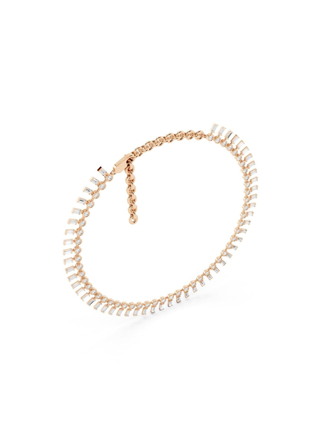 Baguette Fringe Diamond Necklace Image 9