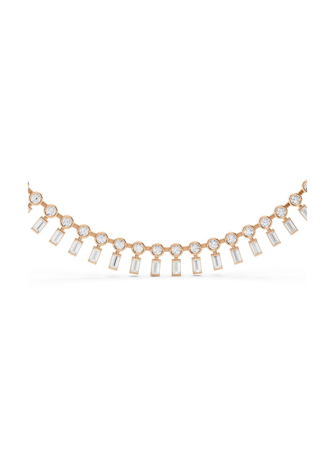 Baguette Fringe Diamond Necklace Image 10