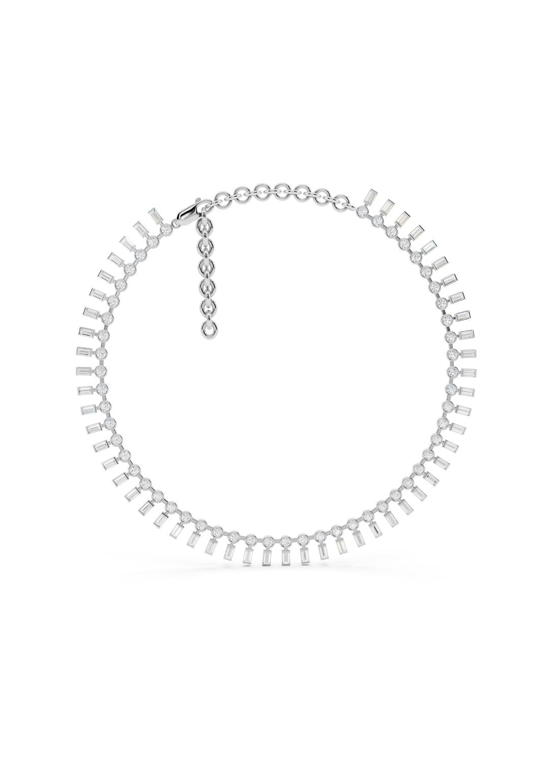 Baguette Fringe Diamond Necklace Image 11