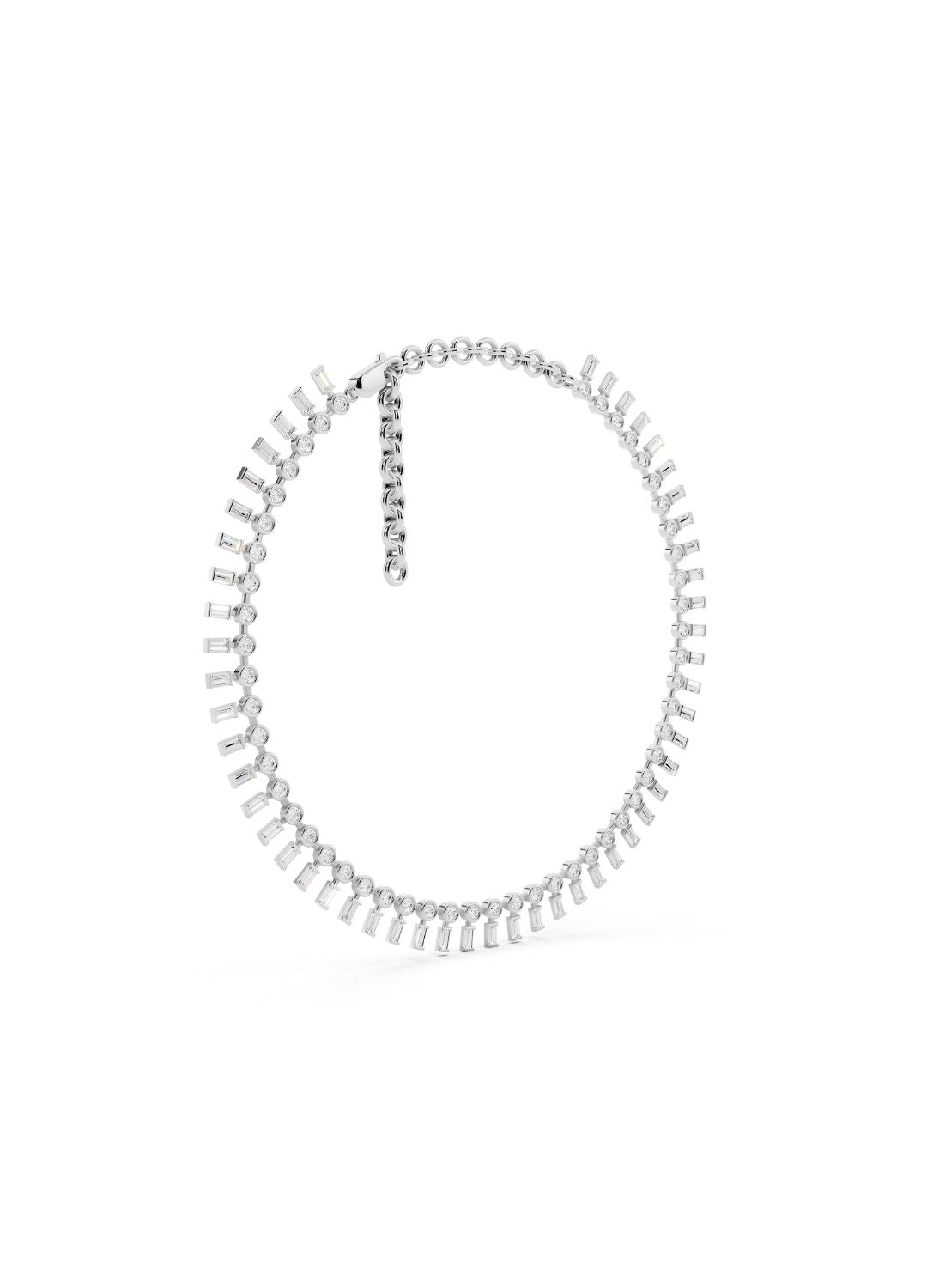 Baguette Fringe Diamond Necklace Image 12