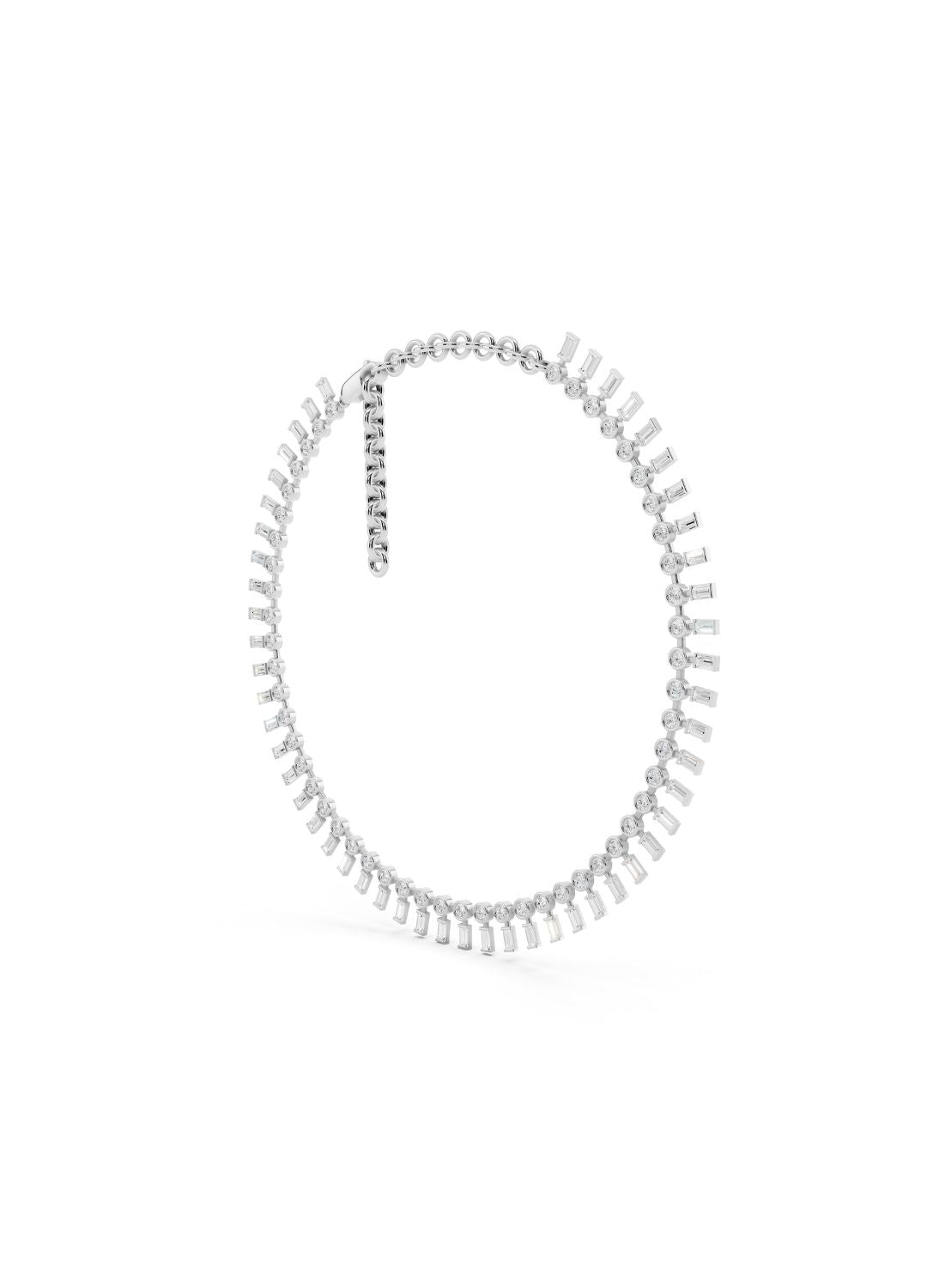 Baguette Fringe Diamond Necklace Image 13