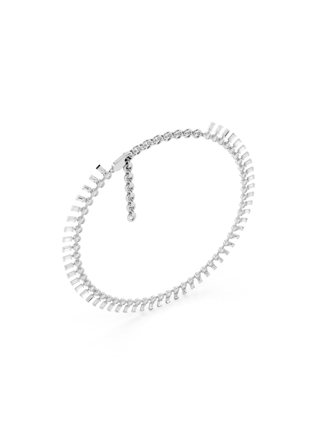 Baguette Fringe Diamond Necklace Image 14