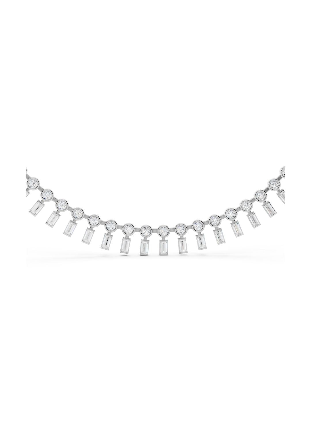 Baguette Fringe Diamond Necklace Image 15