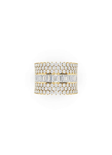 Baguette & Round Diamond Statement Band Image 1