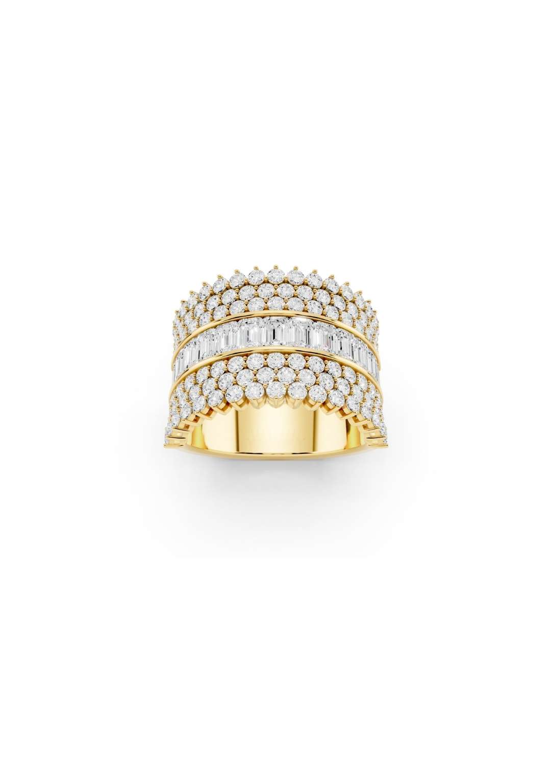 Baguette & Round Diamond Statement Band Image 1