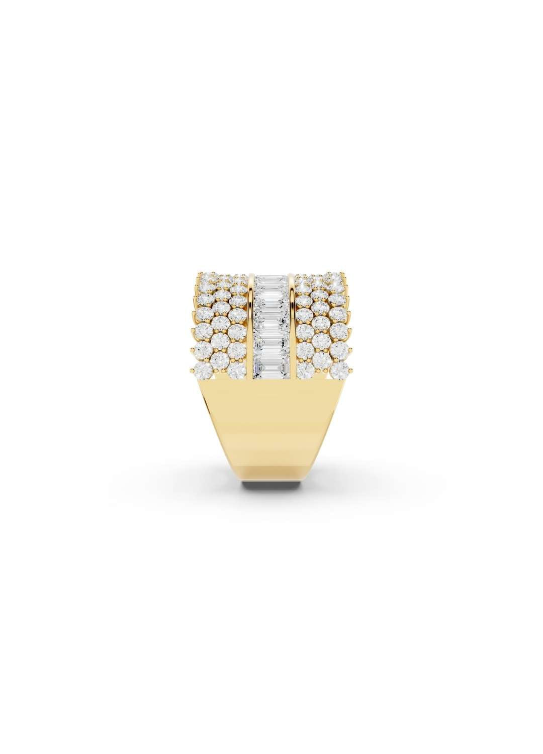 Baguette & Round Diamond Statement Band Image 4