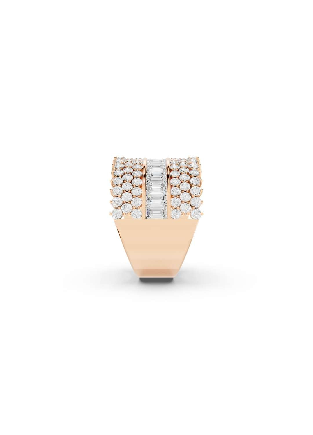 Baguette & Round Diamond Statement Band Image 9
